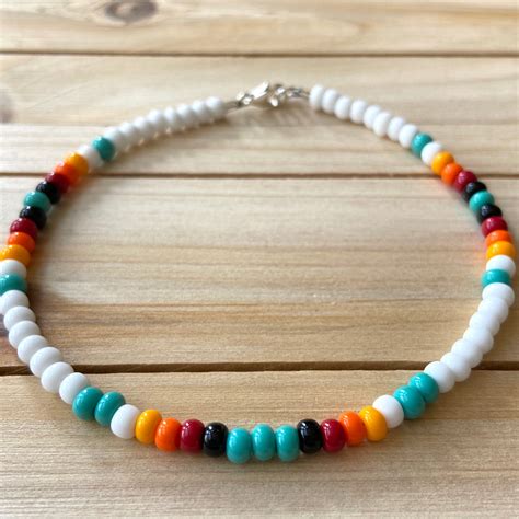 Sunrise Beaded Anklet Seed Bead Anklet Beach Anklet Ankle Etsy