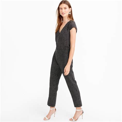 J Crew Silk Jumpsuit In Constellation Dot Silk Jumpsuits For