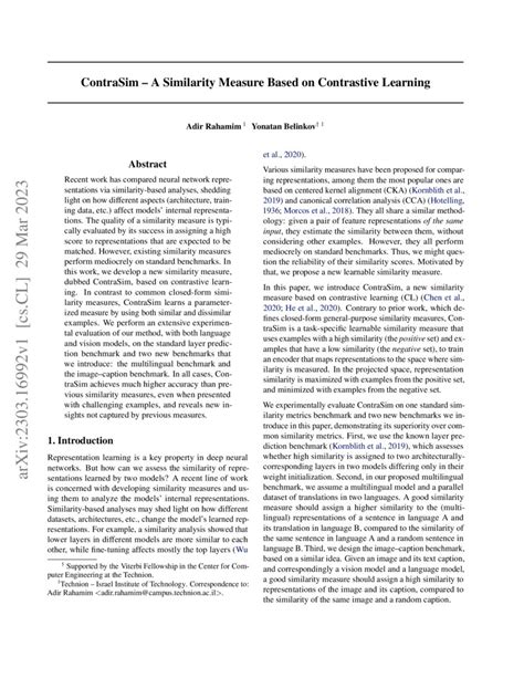 Contrasim A Similarity Measure Based On Contrastive Learning Deepai