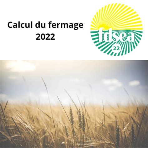 Calcul Du Fermage 2022 FDSEA22