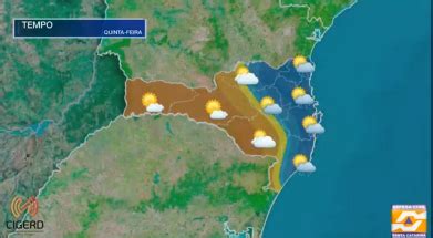 VÍDEO Previsão do tempo para esta quinta feira 22 em Santa Catarina