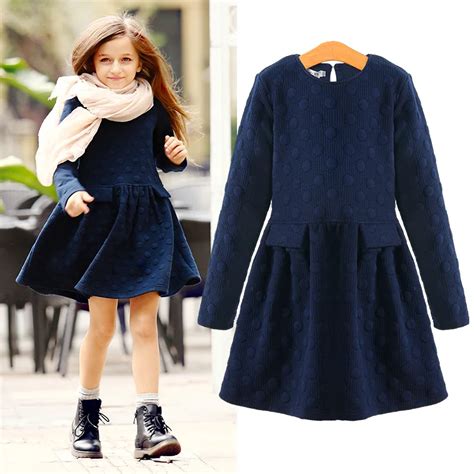 Girls Winter Dresses Elegant Thicken Kids Dresses For Girls Warm Cotton