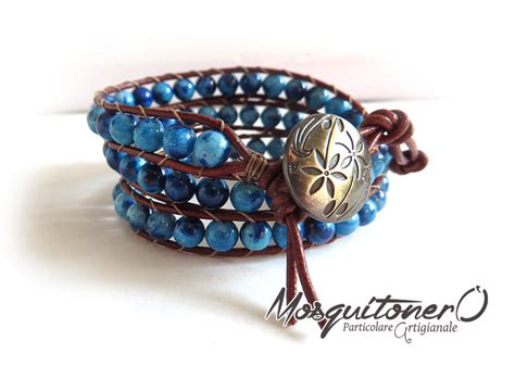 Bracciale Da Donna Con Perle In Agata Blu Celeste Stile Chan Luu Wr