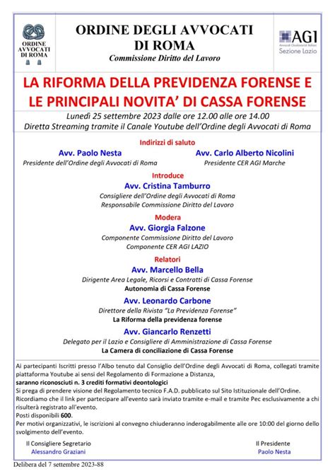 12 00 14 00 LA RIFORMA DELLA PREVIDENZA FORENSE E LE PRINCIPALI NOVITA