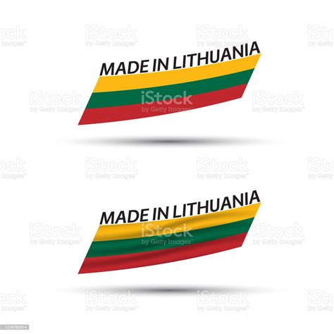 Two Modern Colored Vector Lithuanian Flags Isolated On White Background Flags Of Lithuania