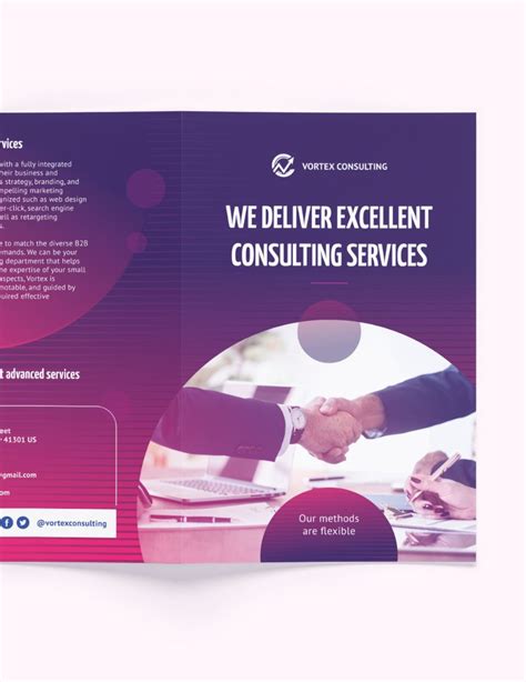 Consulting Services Bi Fold Brochure Template In Psd Publisher