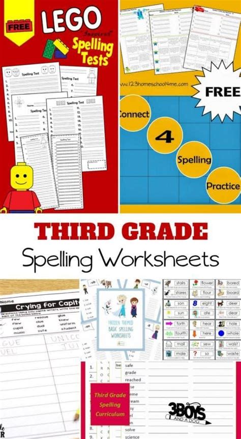 3rd Grade Spelling Words Worksheets