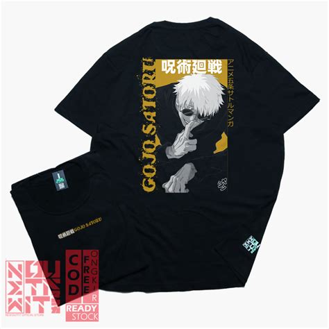 Jual Kaos Baju T Shirt Anime Pria SATORU GOJO JUJUTSU KAISEN GOJOU