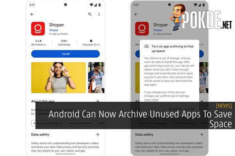android   archive unused apps  save space pokdenet