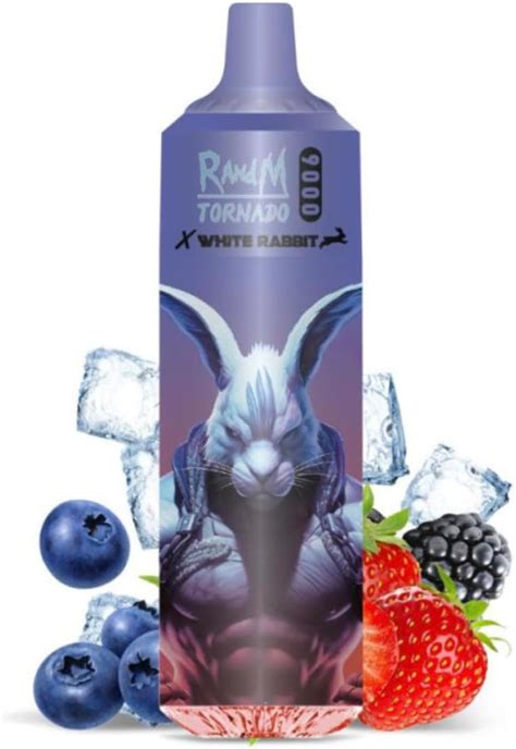 Puff Tornado 9000 White Rabbit Randm Ice Pop Fruits Rouges Sans