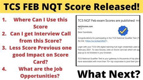 Tcs Feb Nqt Score Released What Next Use Of Score Card Next