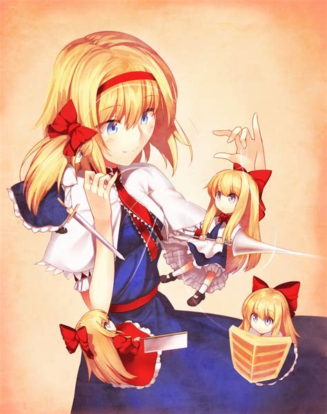 Safebooru 1girl Alice Margatroid Black Shoes Blonde Hair Blue Dress Blue Eyes Bow Capelet