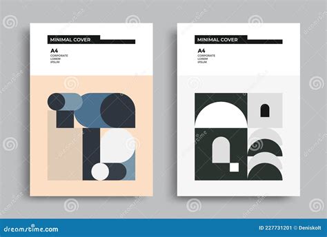 Bauhaus Modern Poster Set Simple 20s Design Contemporary Style With