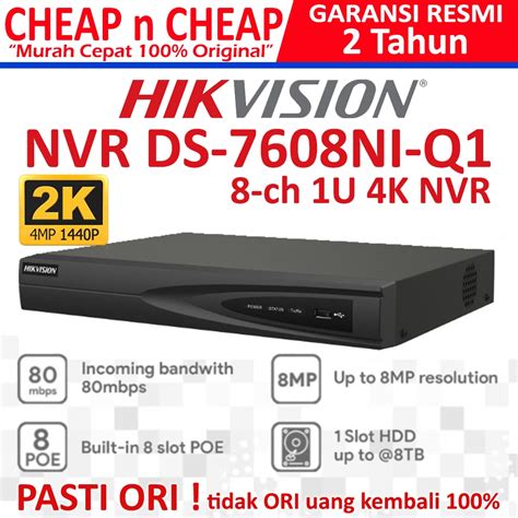 Jual Hikvision DS 7608NI Q1 4K NVR 8 Channel 7608 Hik Vision Ezviz