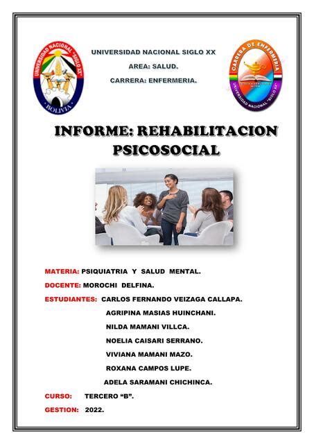 Informe Rehabilitación Psicosocial Lourdes callisaya mamani uDocz