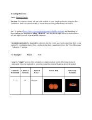 Constructing Virtual Molecules Phet Simulation Guide Course Hero