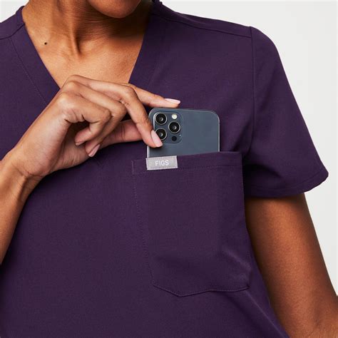 Womens Catarina One Pocket Scrub Top™ Purple Jam · Figs