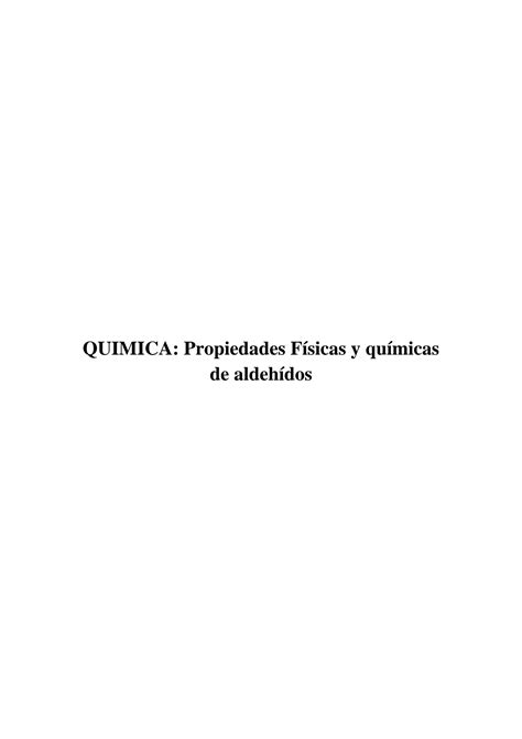 SOLUTION Quimica Propiedades Fisicas Quimicas Aldehidos Cetonas Y