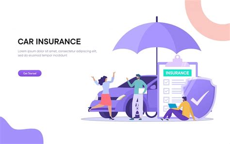 Premium Vector Car Insurance Illustration Man And Woman Deal Withh