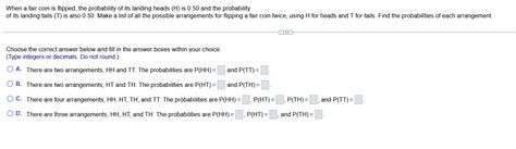 Solved When a fair coin is flipped, the probability of its | Chegg.com