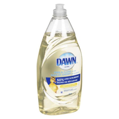 Dawn Ultra Free And Clear Of Dyes Dishwashing Liquid Lemon Essence Scent