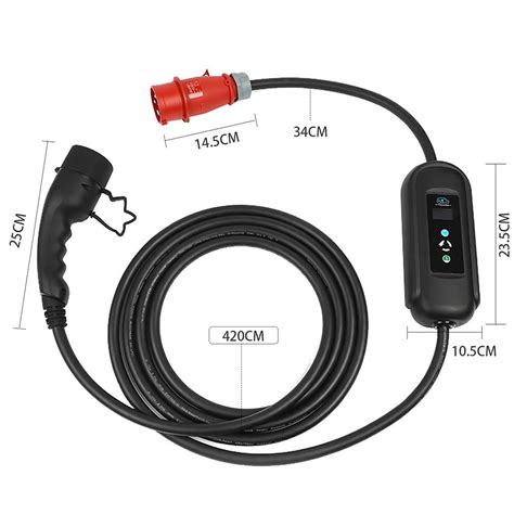 Andaiic Ev Charger Electric Car Portable Charger Type 2 Iec62196 Mode 2 8 10 13 16a 3 Phase