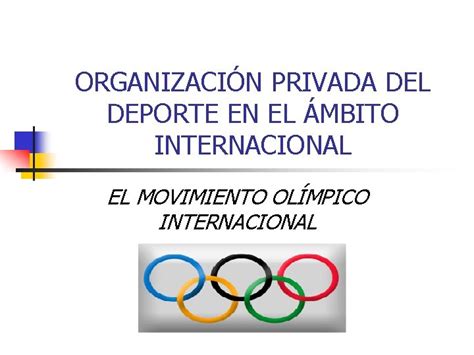 Organizacin Privada Del Deporte En El Mbito Internacional