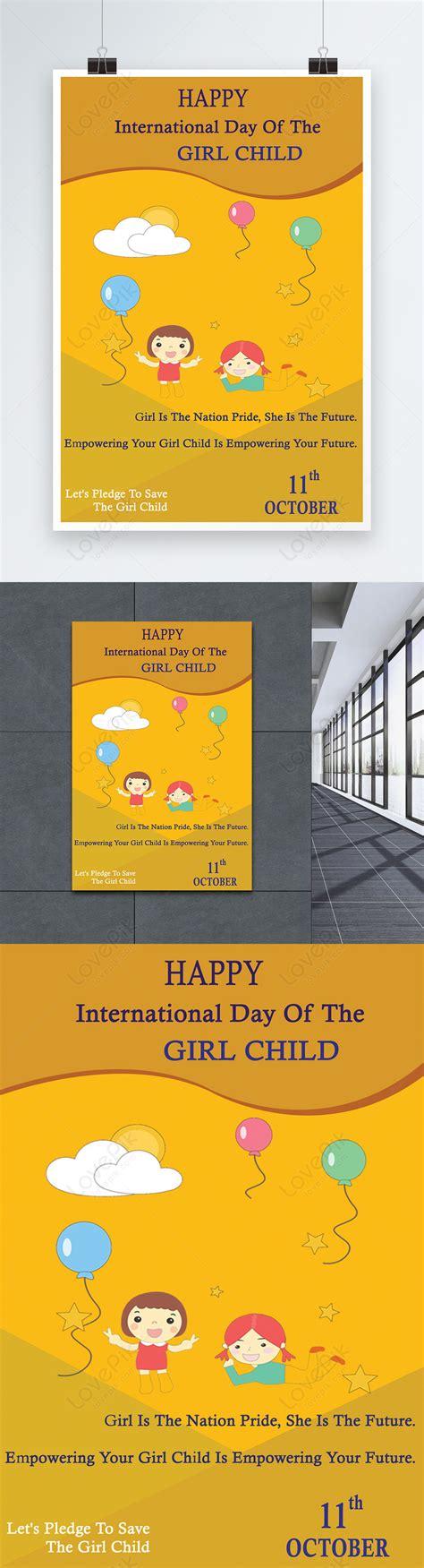 International day of the girl child poster template image_picture free ...