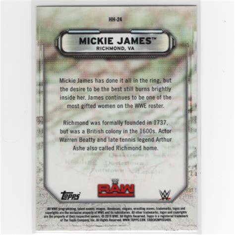 Mickie James 2019 Topps WWE Raw Hometown Heroes Insert HH 24 Richmond