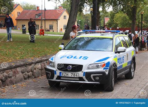 Carro Volvo Da Polícia Sueca Foto Editorial Imagem de cidade volvo