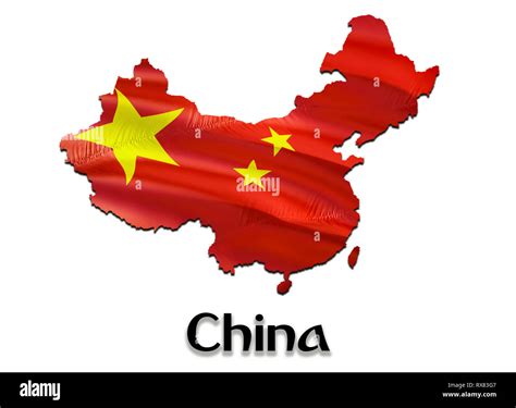 China with Taiwan Map Flag. 3D rendering China map and flag on Asia map ...