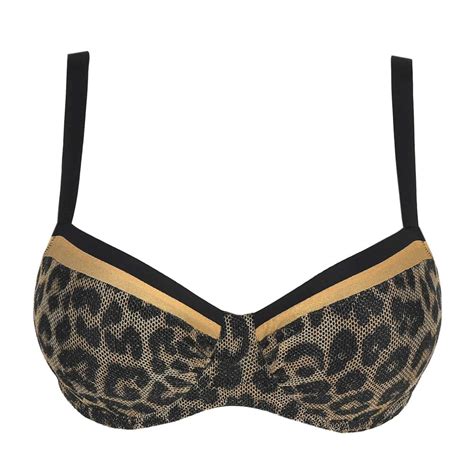 Close Up Of Primadonna Swim Kiribati Bikini Set In Golden Safari Bikini