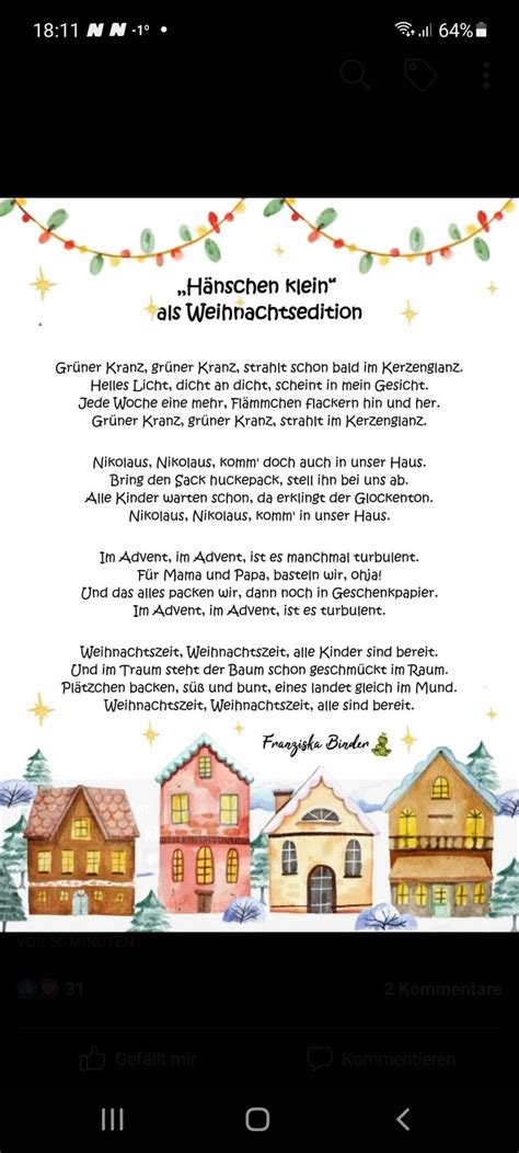 Pin von Carmen Müller auf Lieder Kindergarten weihnachten Gedicht