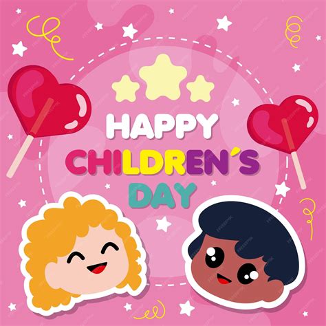 Premium Vector Colored Happy Children Day Poster Vector Illustration