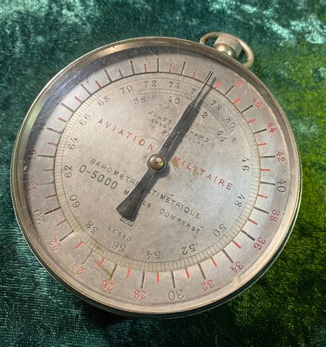 Antique Aircraft Altimeter Barometer Jules Richard Paris Aviation Mili