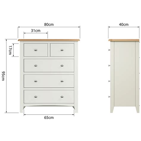 Gilford Wooden Chest Of 5 Drawers In White Furniture In Fashion