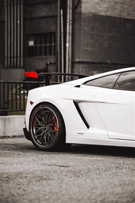 White Lamborghini Gallardo Black Rims