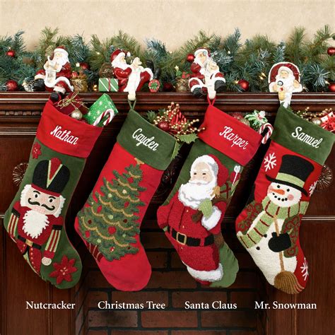 Tufted Velvet Nutcracker Christmas Stocking Christmas Stockings