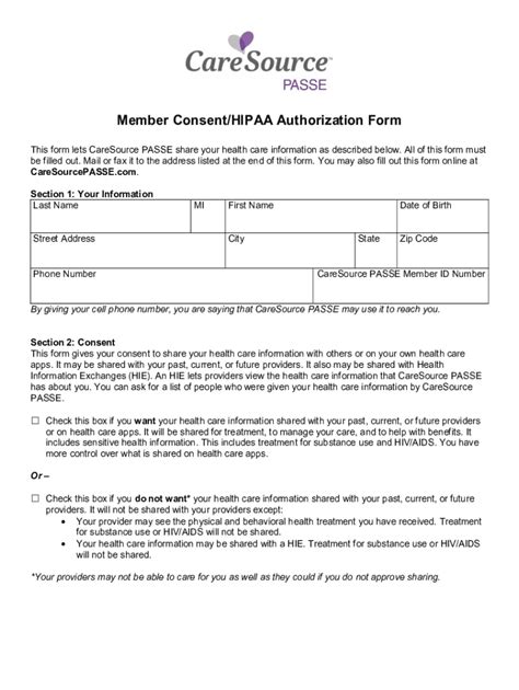 Fillable Online Caresource Passe Prior Authorization Request Form Fax