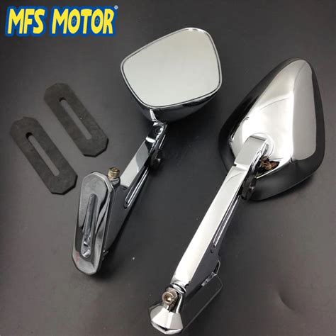 Motorcycle Chrome Shape Rearview Mirrors For Honda Suzuki Yamaha Kawasaki In Side Mirrors