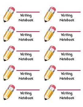 Writing Notebook Labels by Julia Leonard | TPT