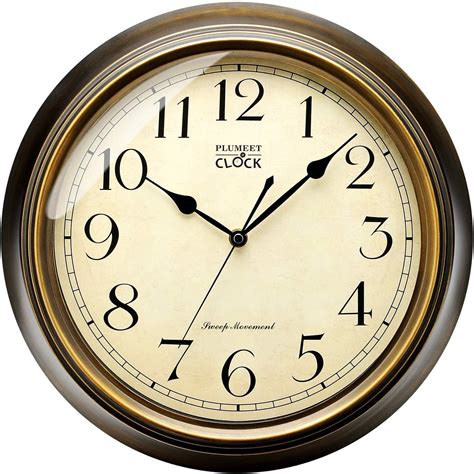 Plumeet Large Retro Wall Clock 13 Non Ticking Classic Silent Clocks