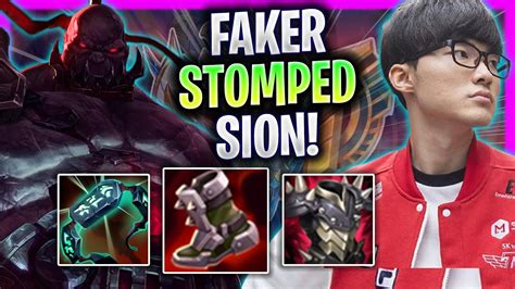 FAKER GETS STOMPED WITH SION MID T1 Faker Plays Sion Mid Vs Azir