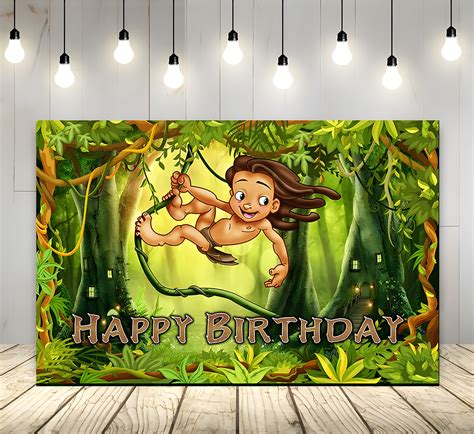 5x3ft Backdrop For Birthday Party Supplies Tarzan Safari Jungle Photo