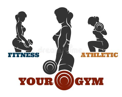 Training Fitness Woman Emblem Set Stock Vector Image 71662514