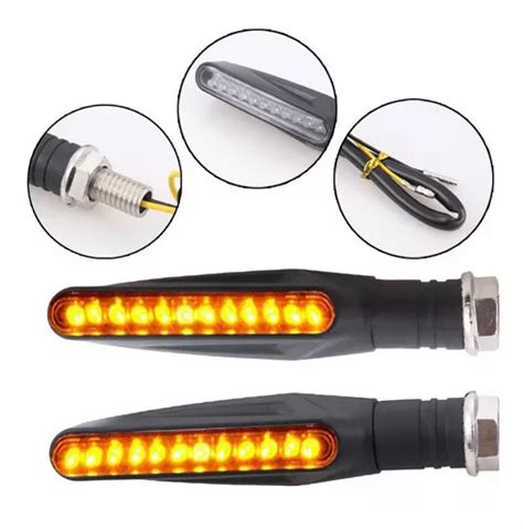 Kit Piscas Moto Slim Seta Led Sequencial Universal Alto Br