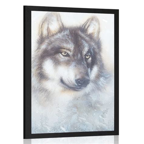 Poster Wolf In Verschneiter Landschaft Dovido De