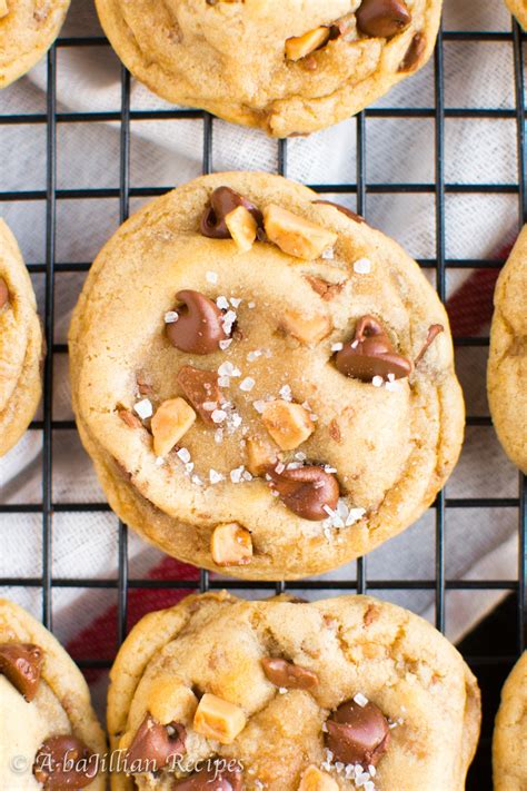 Salted Brown Butter Maple Toffee Cookies A Bajillian Recipes