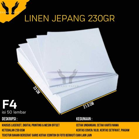 Jual Kertas Sertifikat F4 Linen Isi 50 Lembar Kertas Piagam Linen F4