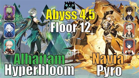 C Alhaitam Hyperbloom And C Navia Double Pyro Genshin Impact Abyss